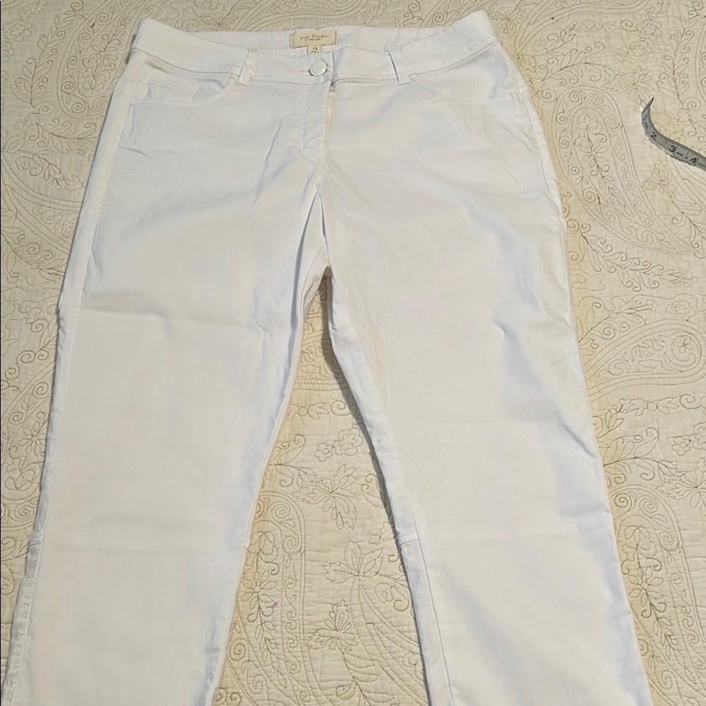 Sag Harbor  White Straight-Leg Crop Pants
